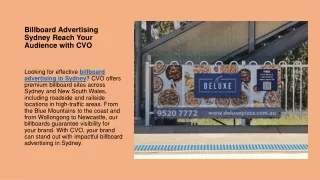 Billboard Advertising Sydney Reach Your Audience with CVO