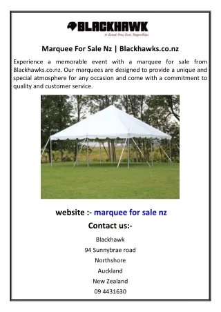 Marquee For Sale Nz | Blackhawks.co.nz