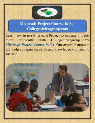 Microsoft Project Course In Sa   Collegeafricagroup.com