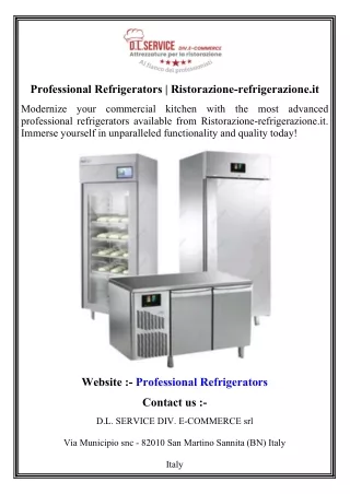 Professional Refrigerators   Ristorazione-refrigerazione.it