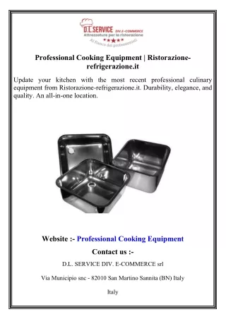 Professional Cooking Equipment   Ristorazione-refrigerazione.it