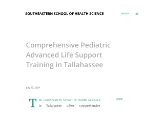 Comprehensive Pediatric Advanced Life Support Training in Tallahassee