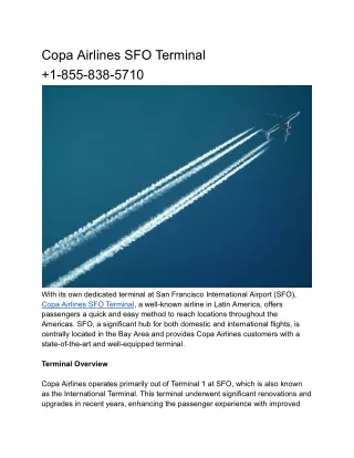Copa Airlines SFO Terminal