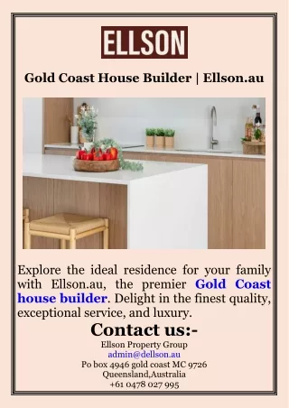 Gold Coast House Builder  Ellson.au