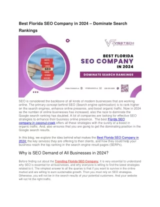 Best Florida SEO Company in 2024 – Dominate Search Rankings
