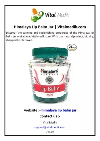 Himalaya Lip Balm Jar | Vitalmedik.com