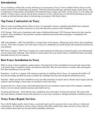 Revolutionize Your Property with Electric Fences in Tracy