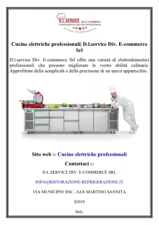 Cucine elettriche professionali  D.l.service Div. E-commerce Srl