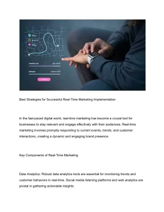 Best Strategies for Successful Real-Time Marketing Implementation