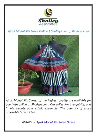Ajrak Modal Silk Saree Online  Shalleys.com  Shalleys.com