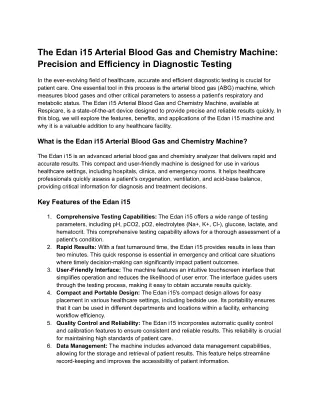 The Edan i15 Arterial Blood Gas and Chemistry Machine_ Precision and Efficiency in Diagnostic Testing