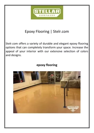 Epoxy Flooring  Stelr.com