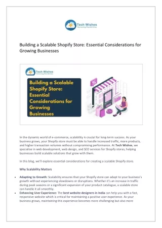 Building a Scalable Shopify Store: Essential Considerations for Growing Businesses