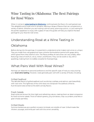 Wine Tasting in Oklahoma_ The Best Pairings for Rosé Wines