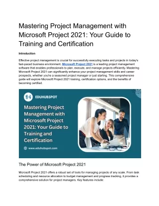 Mastering Project Management with Microsoft Project 2021_ Your Guide to Training and Certification