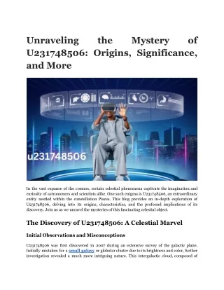 Unraveling the Mystery of U231748506_ Origins, Significance, and More
