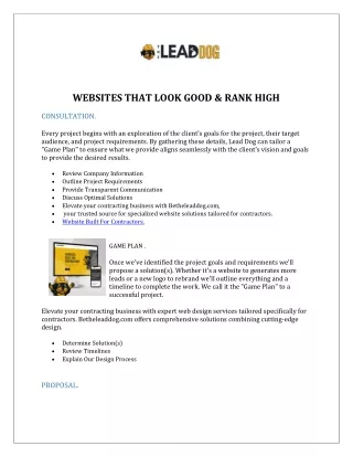 Contractor Website Design