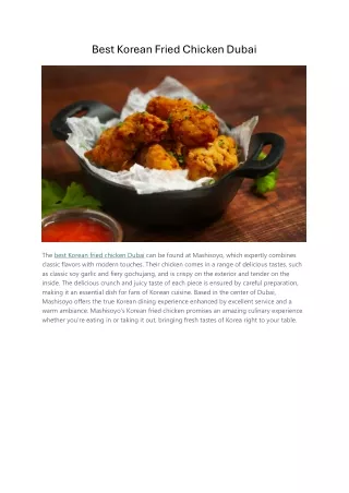 best korean fried chicken dubai