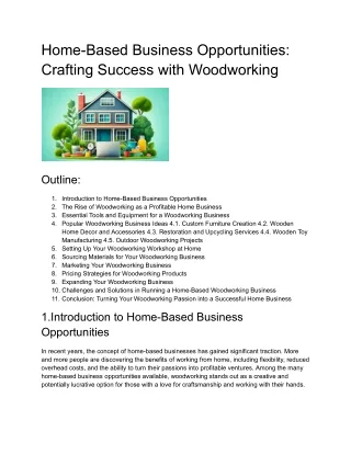 Home-Based Business Opportunities- Crafting Success with Woodworking