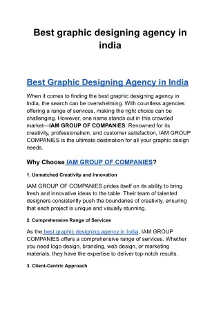 Best graphic designing agency in india