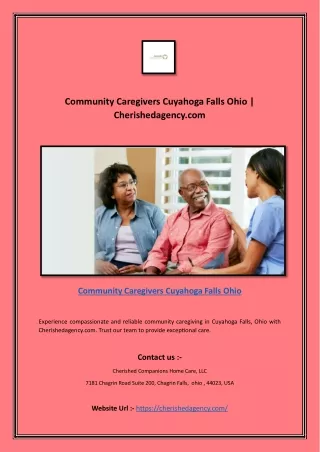 Spouse Caregiver Burnout Northeast Ohio | Cherishedagency.com