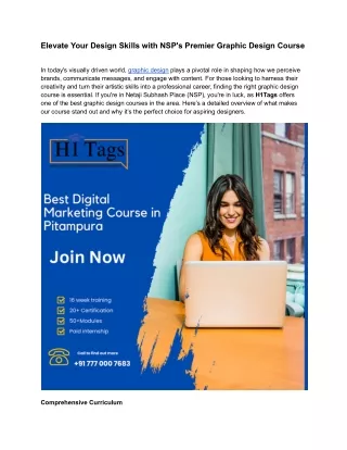 Graphic Designing courses in NSP