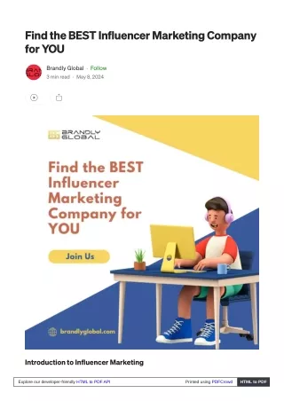 Find the BEST Influencer Marketing Company for YOU