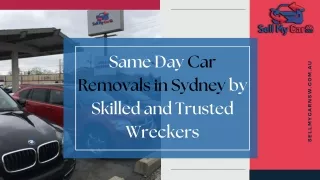 Same Day Car Removals in Sydney by Skilled and Trusted Wreckers