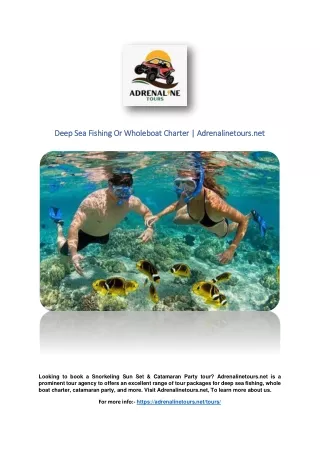 Deep Sea Fishing Or Wholeboat Charter | Adrenalinetours.net