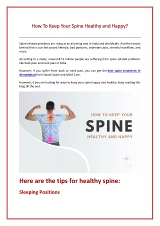 How To Keep Your Spine Healthy and Happy?