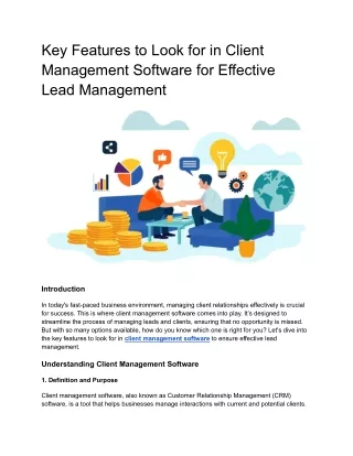 Key Features to Look for in Client Management Software for Effective Lead Management