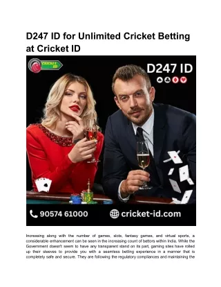 D247 ID Tactics for Cricket Betting Success