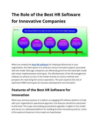 The Role of the Best HR Software for Innovative Companies