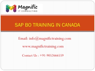 sap bo online training canada@www.magnifictraining.com