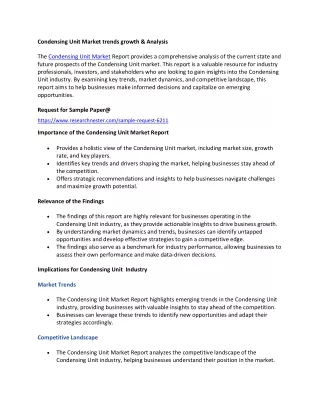 Condensing Unit Market