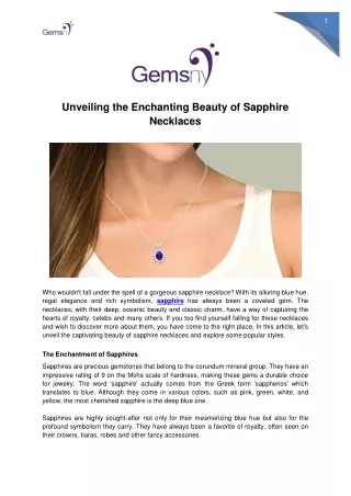 Unveiling the Enchanting Beauty of Sapphire Necklaces