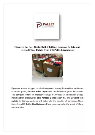 US Wholesale Liquidation Pallets | Pallet Liquidation