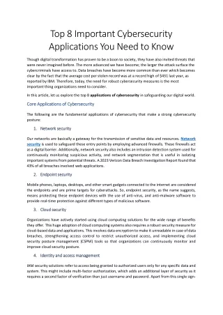 Top 10 Important Cybersecurity Applications You Need to Know