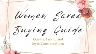 Women Saree Buying Guide