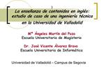La ense anza de contenidos en ingl s: estudio de caso de una ingenier a t cnica en la Universidad de Valladolid