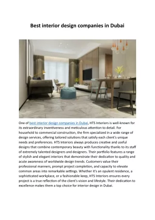 Best interior design companies in Dubai