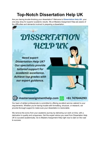 Top-Notch Dissertation Help UK