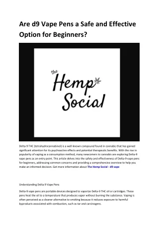 The Hemp Social - d9 disposable vape
