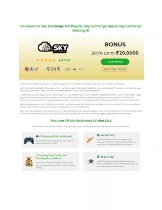 Reviews For Sky Exchange Betting ID