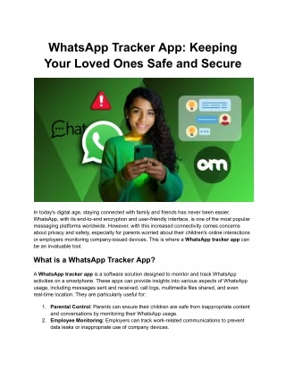 WhatsApp Tracker App_ Keeping Your Loved Ones Safe and Secure