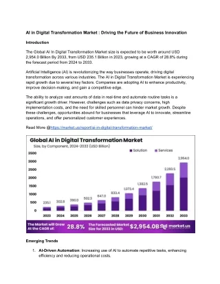 AI in Digital Transformation Market: Revolutionizing Data Management