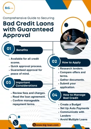 Guaranteed Approval for Bad Credit Loans: Get Fast Financial Assistance with Big