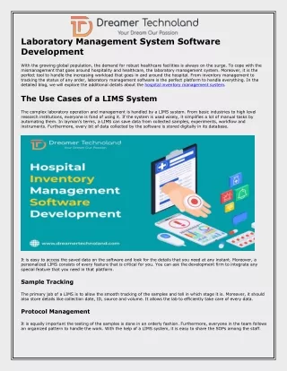 Laboratory Management System Software Development