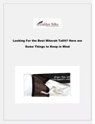 Looking For the Best Mitzvah Tallit? Here are Some Things to Keep in Mind