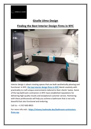 Expert Bathroom Contractors in NYC for Quality Renovations